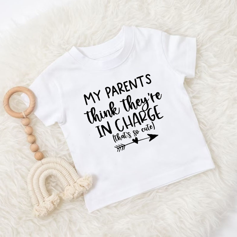 "My Parents Think They are In Charge" Cute Baby Onesie&Kids Shirt