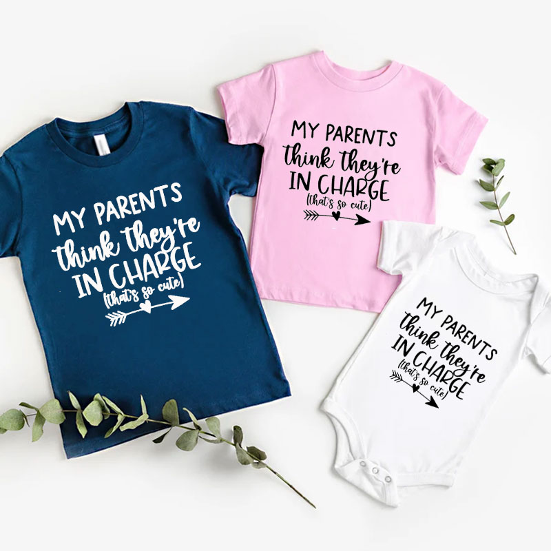 "My Parents Think They are In Charge" Cute Baby Onesie&Kids Shirt