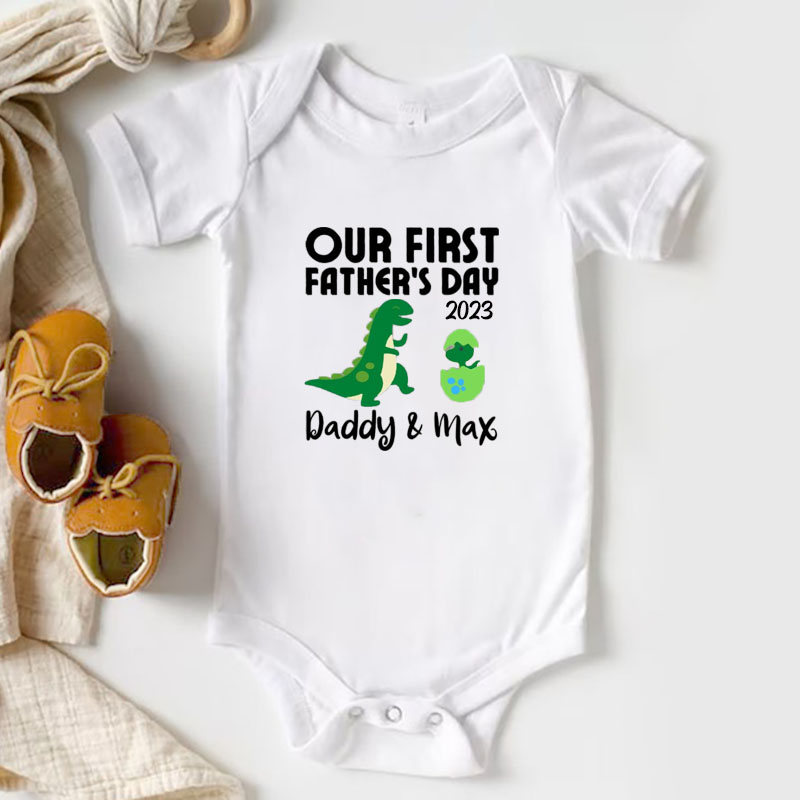 [Baby Bodysuit]Customalized Dinosaur Father's Day Bodysuit