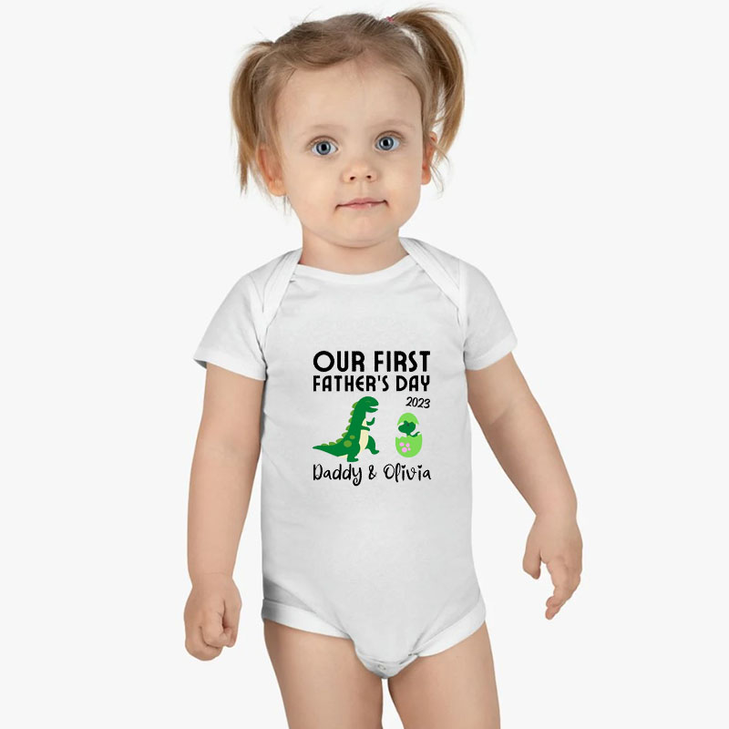 [Adult Tee]Customalized Dinosaur Father's Day Matching Shirt