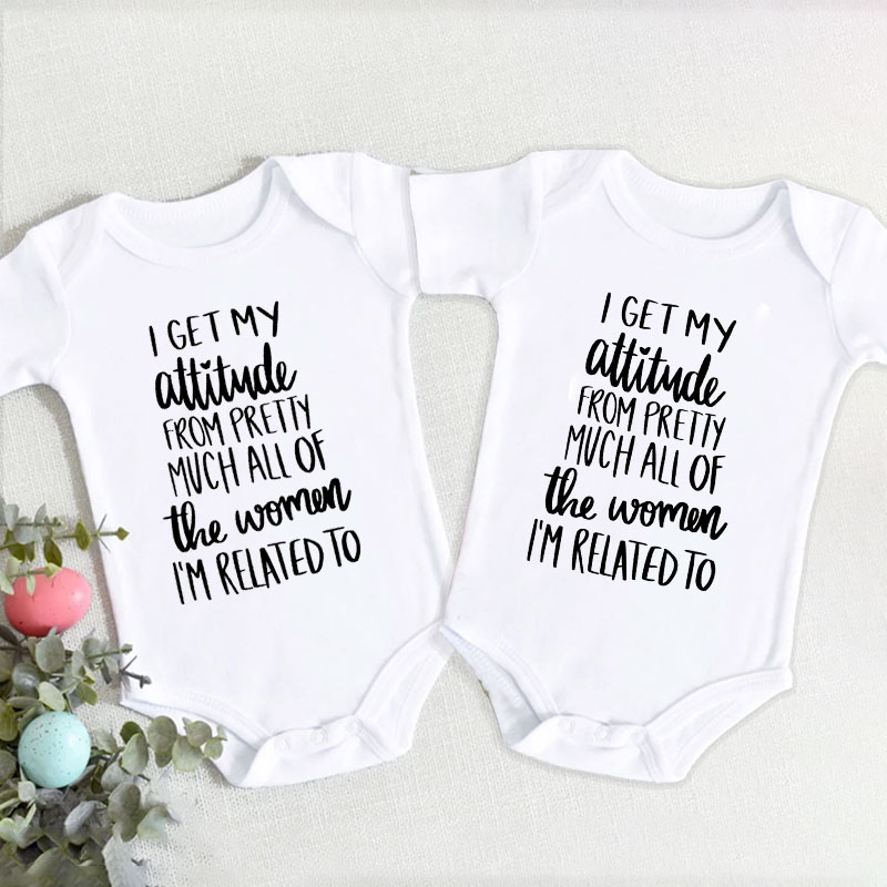 I Get My Attitude,Baby Saying Bodysuit Newborn unisex Onesie