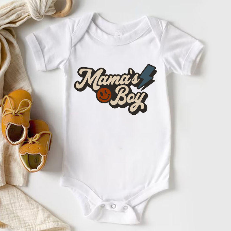 Personalised Mamas Boy Onesie And Kids Shirt