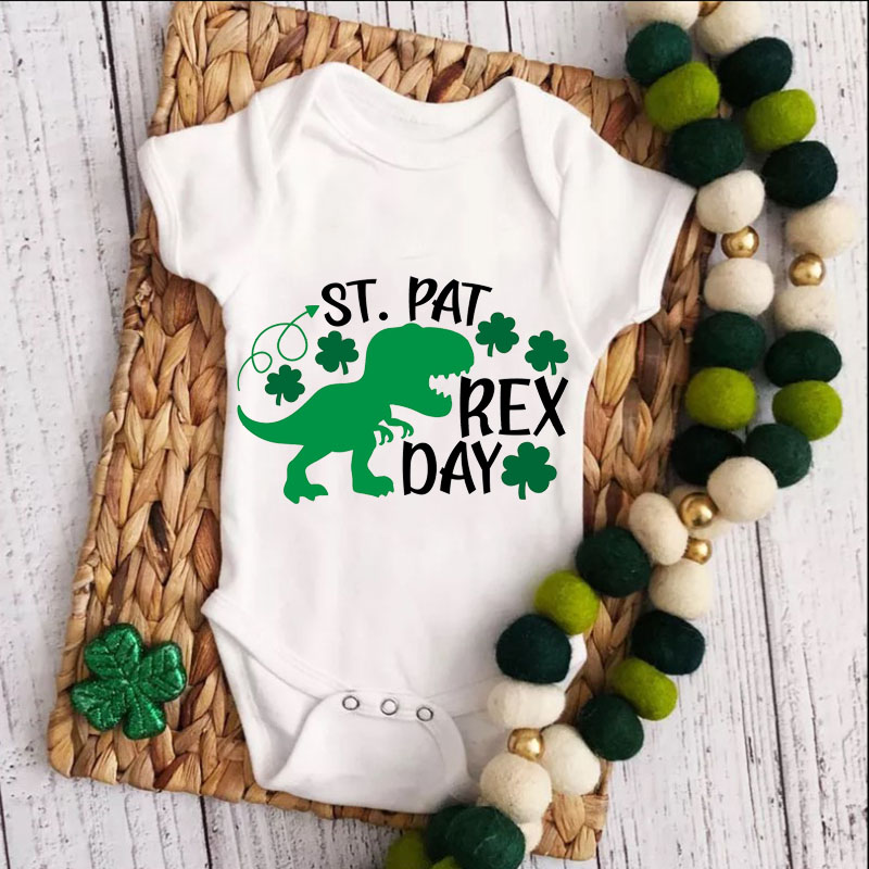 St. Patrick's Day Dinosaur Gender Neutral Bodysuit