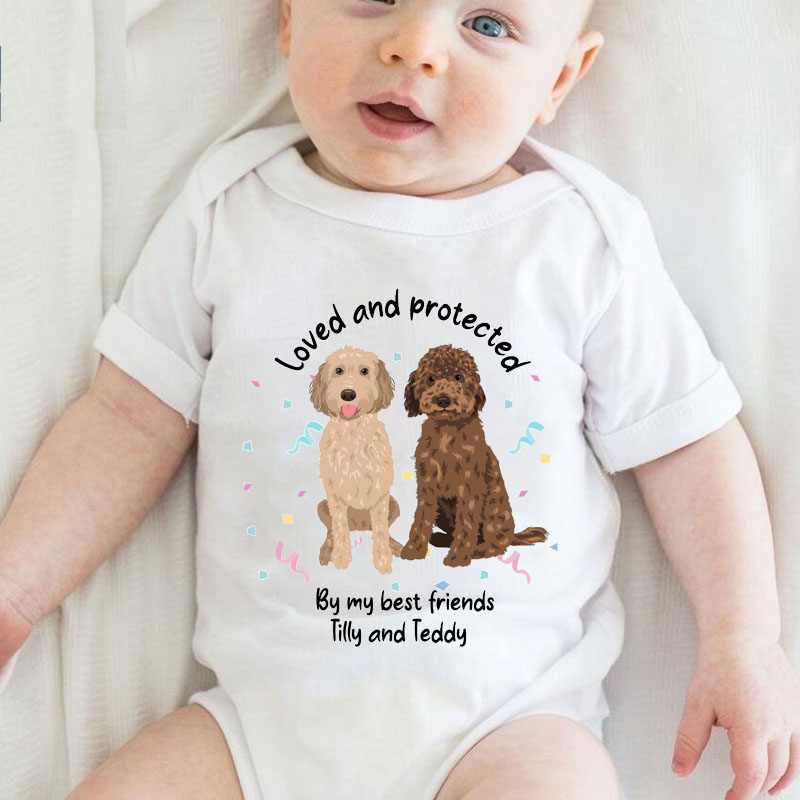 Customization Loved and Protected By Dogs Baby Shower Gift
