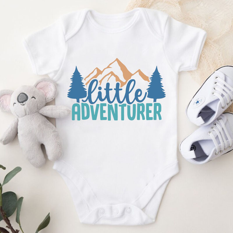 Personalised Little adventurer Newborn Baby Boy Onesie