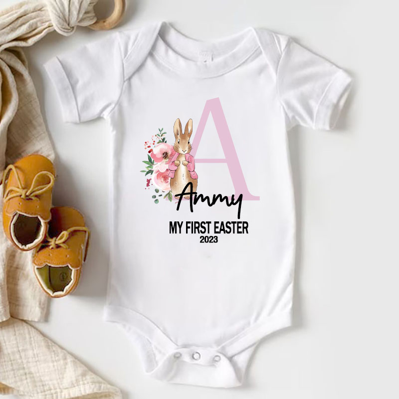 Personalized Custom Newborn Bunny Baby Onesie,Easter Gift