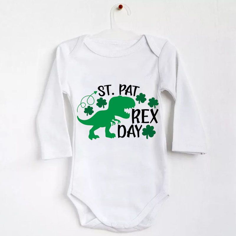 St. Patrick's Day Dinosaur Gender Neutral Bodysuit