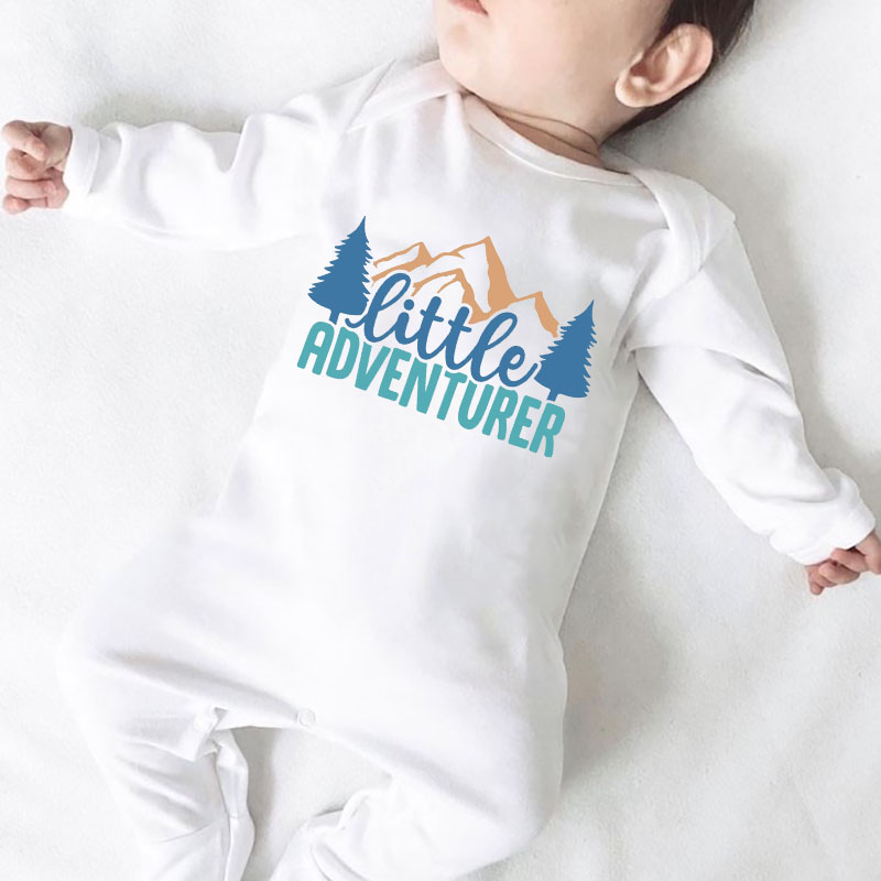 Personalised Little adventurer Newborn Baby Boy Onesie