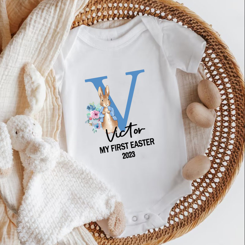 Personalized Custom Newborn Bunny Baby Onesie,Easter Gift