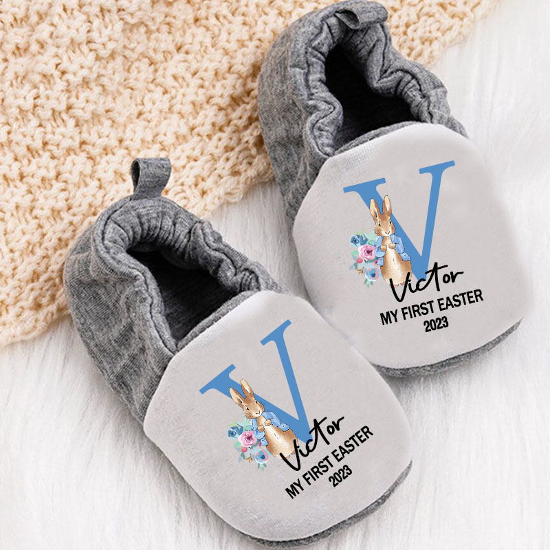 Personalized Custom Bunny Easter Gift For Toddler Baby Booties
