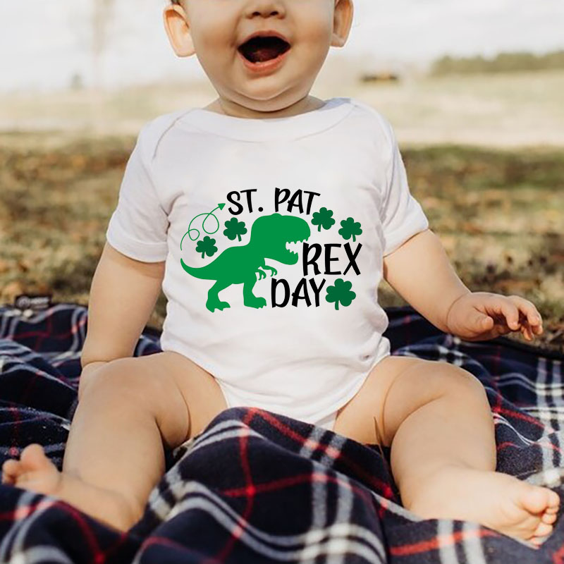 St. Patrick's Day Dinosaur Gender Neutral Bodysuit