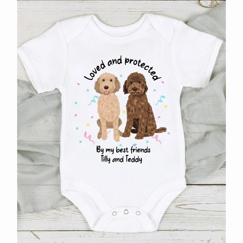 Customization Loved and Protected By Dogs Baby Shower Gift