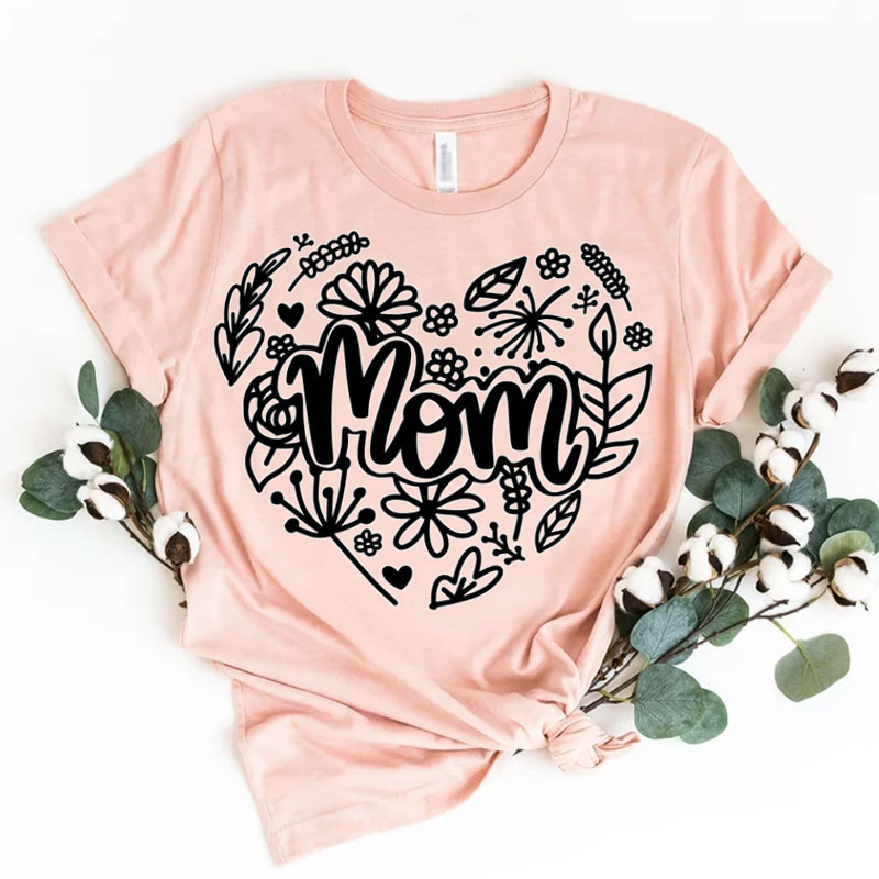 [Adult Tee]Mother's Day Gifts Wreath MaMa Matching Shirt