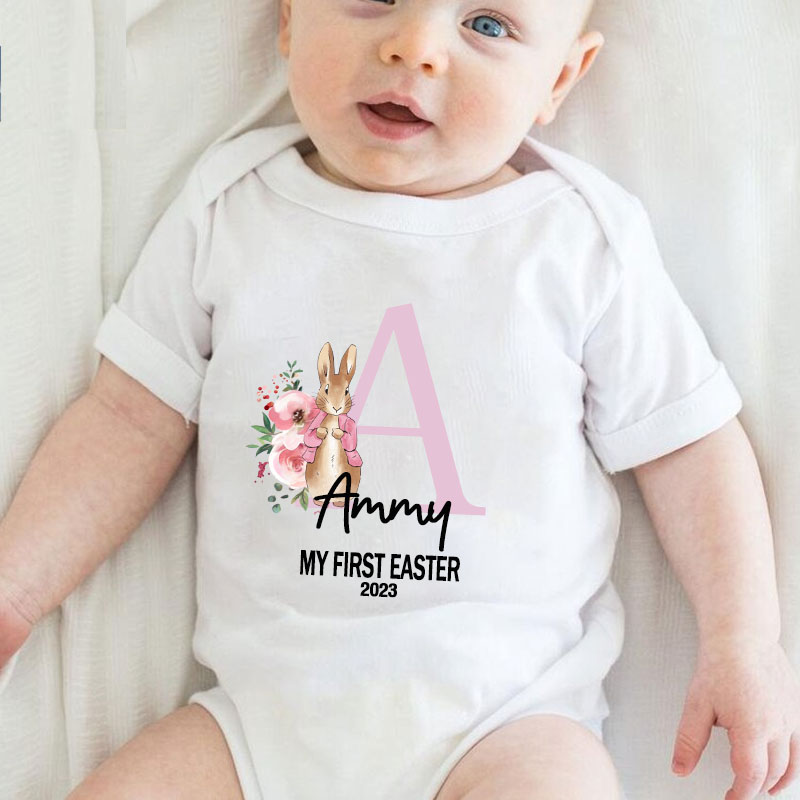 Personalized Custom Newborn Bunny Baby Onesie,Easter Gift