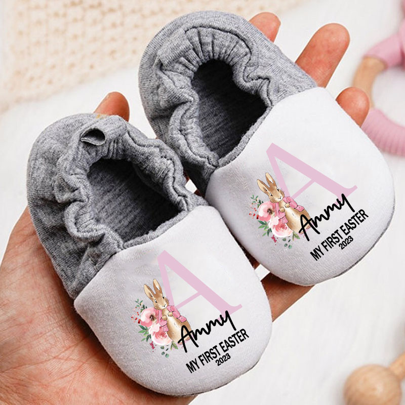Personalized Custom Bunny Easter Gift For Toddler Baby Booties