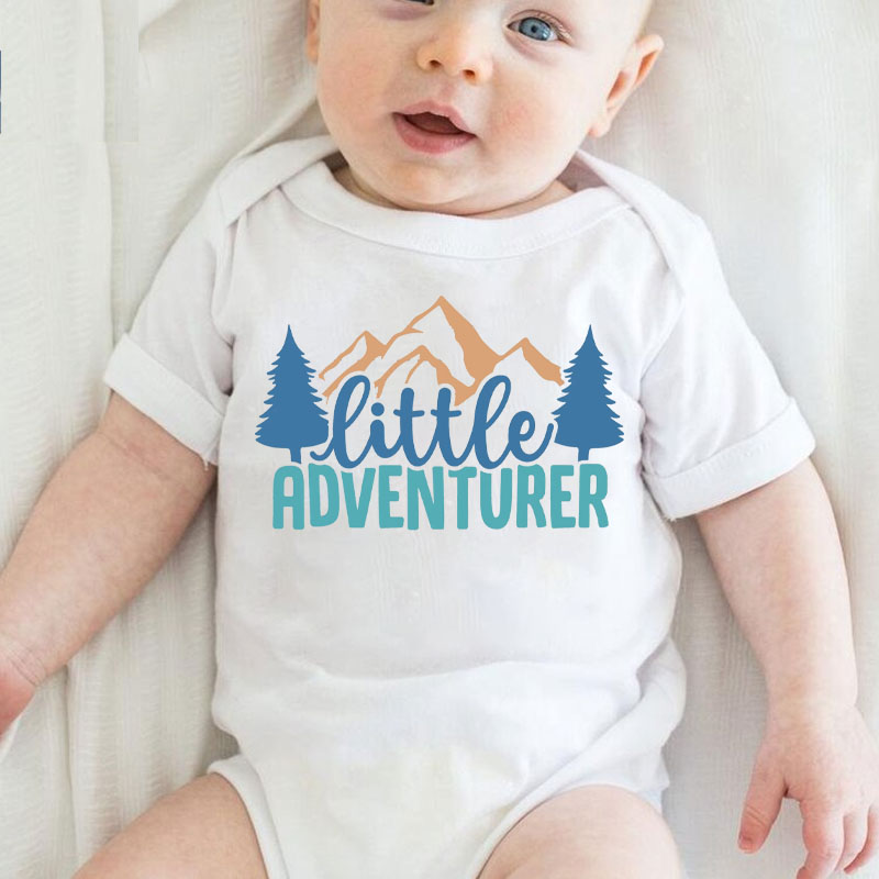 Personalised Little adventurer Newborn Baby Boy Onesie