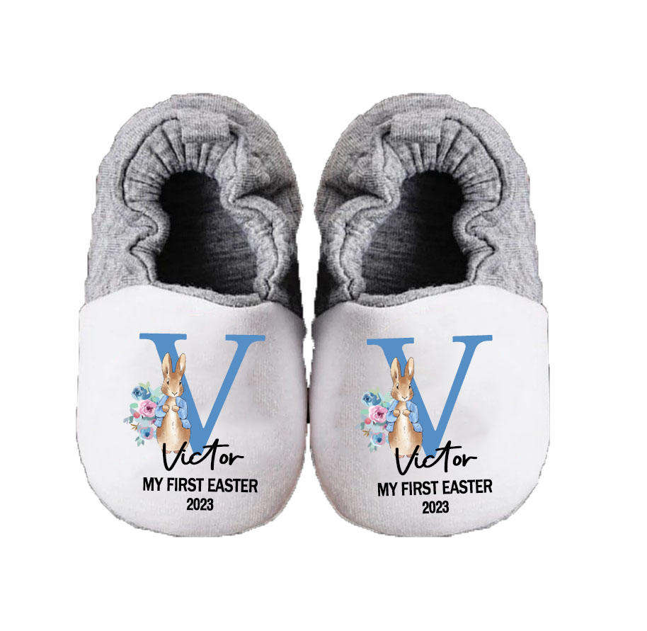 Personalized Custom Bunny Easter Gift For Toddler Baby Booties
