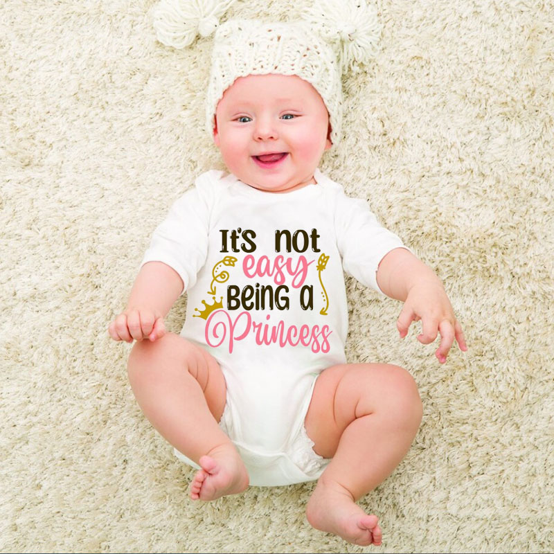 Newborn Funny Sayings"It's Not Easy Being A Princess" Baby Girl Onesie