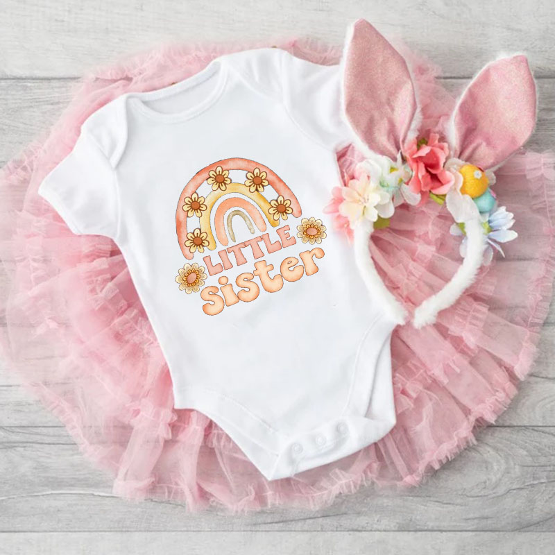 Rainbow Big Sister&Little Sister Matching Baby Onesie&Kids Shirt