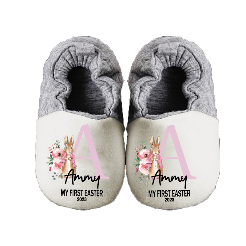 Personalized Custom Bunny Easter Gift For Toddler Baby Booties