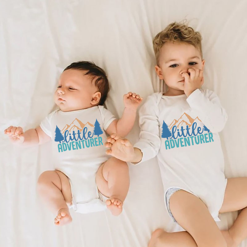 Personalised Little adventurer Newborn Baby Boy Onesie
