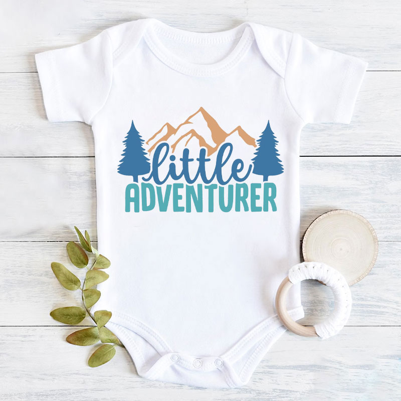 Personalised Little adventurer Newborn Baby Boy Onesie