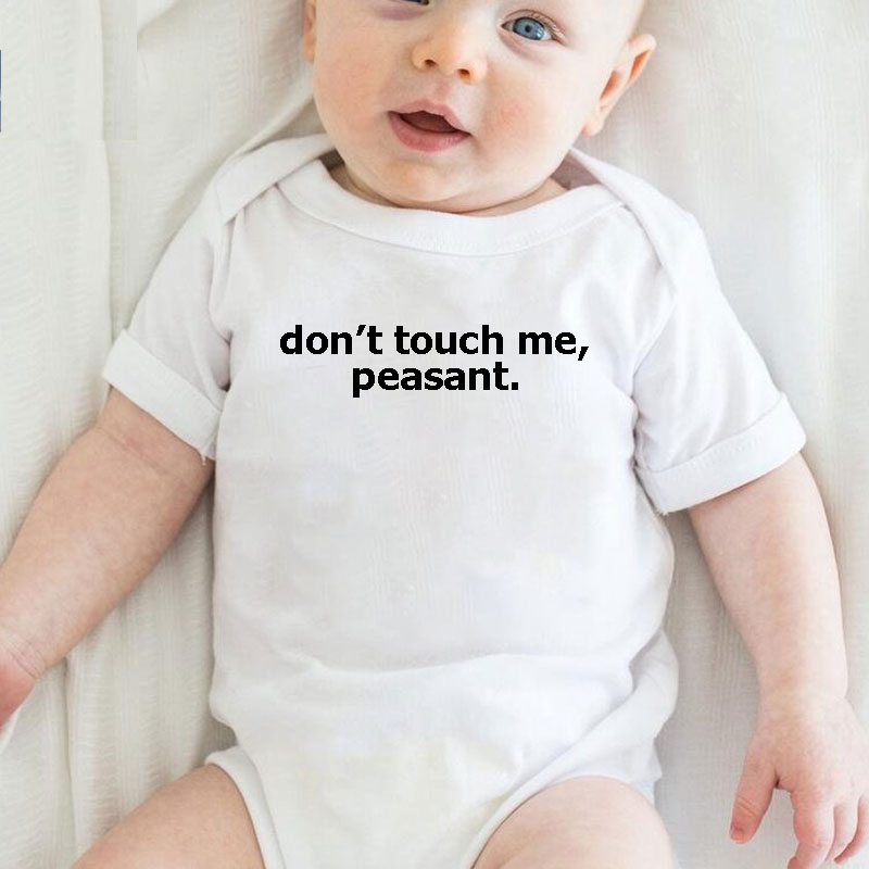 Don't Touch Me Peasant Bodysuit,Funny Baby Clothes Newborn unisex Ones