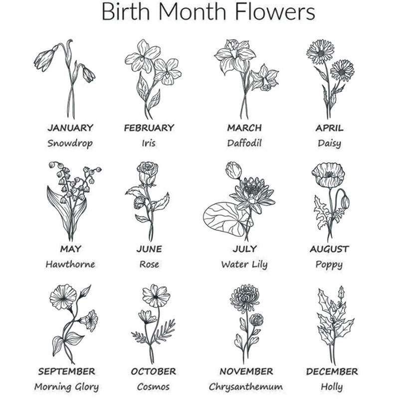 [Baby Bodysuit]Custom Birth Month Birth Flower Matching Bodysuit