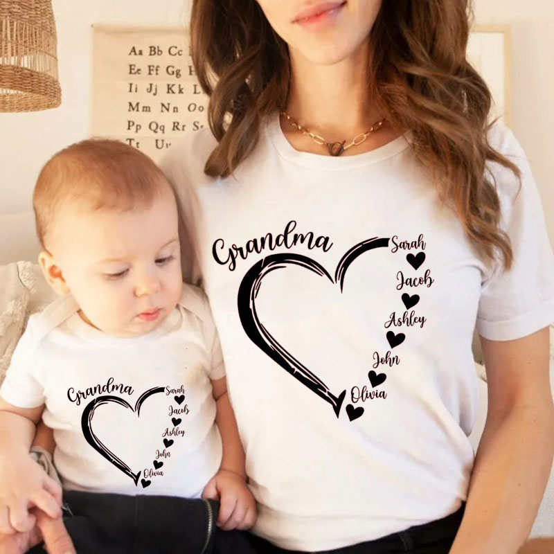 [Baby Bodysuit]Custom Grandma Shirt Mother's Day Shirt Matching Bodysuit
