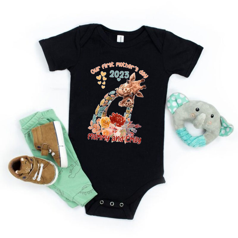 [Adult Tee]Custom Giraffes Mommy Matching Shirt