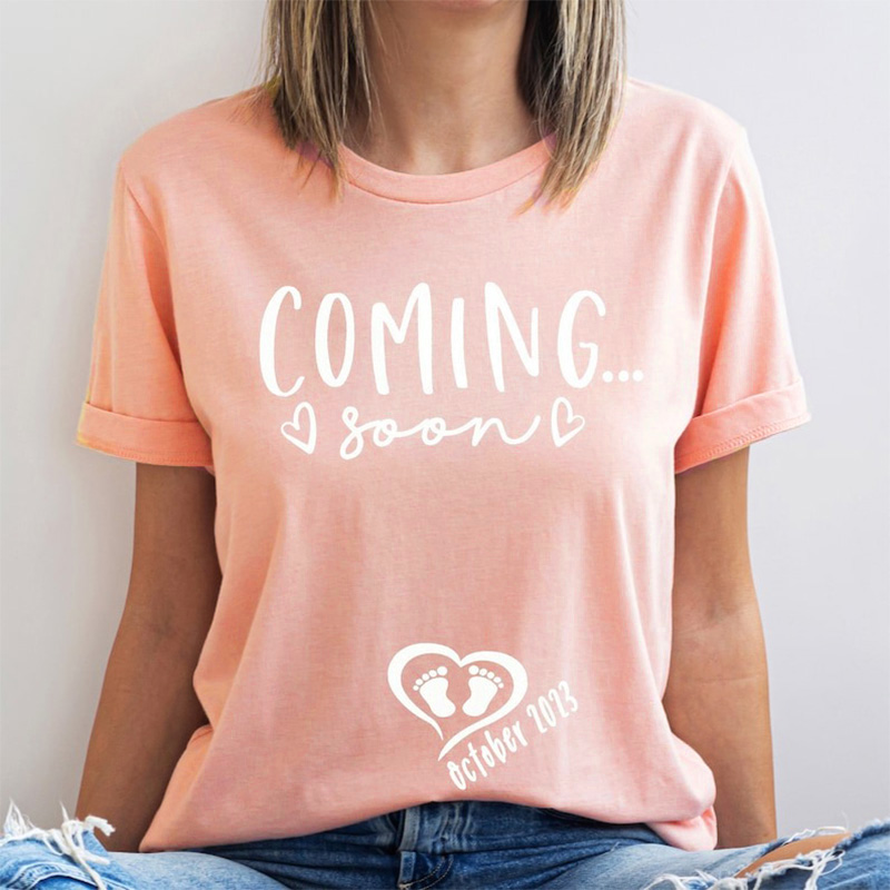 Custom Pregnancy Announcement Shirt for expectant mothers