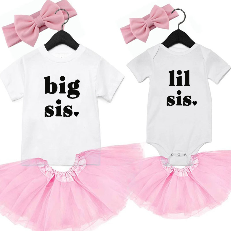 Big Sis Shirt Lil Sis Shirt Matching Baby Onesie&Kids Shirt