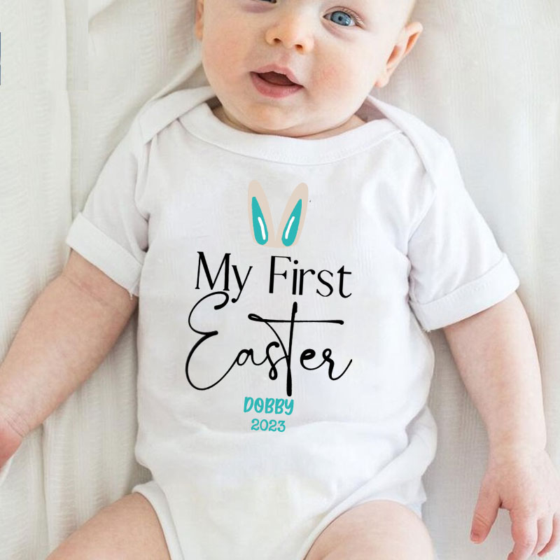 Personalized My First Easter Bunny Rabbit Baby Onesie,Easter Gift