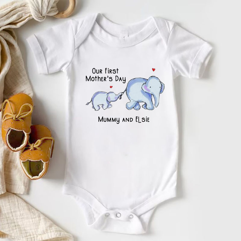 [Baby Bodysuit]Elephant Baby Mother's Day Matching Bodysuit