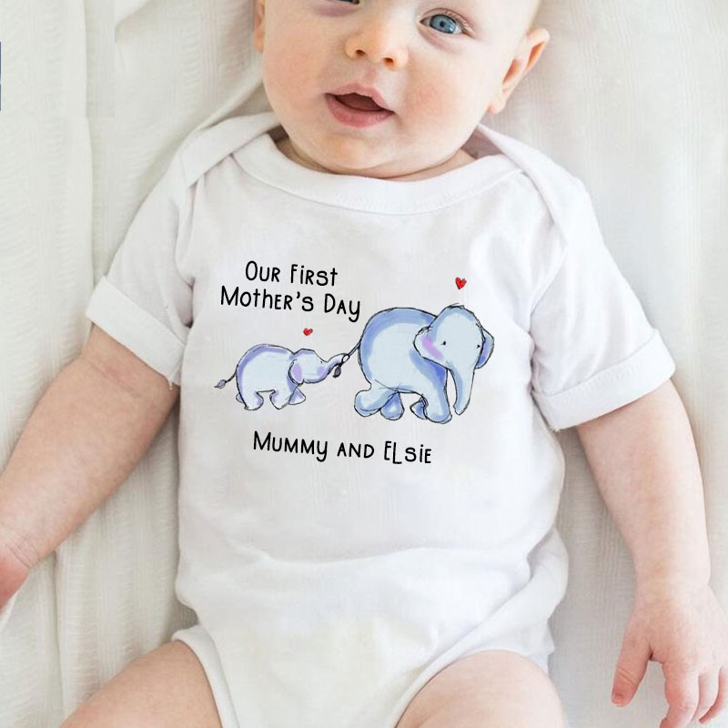 [Baby Bodysuit]Elephant Baby Mother's Day Matching Bodysuit