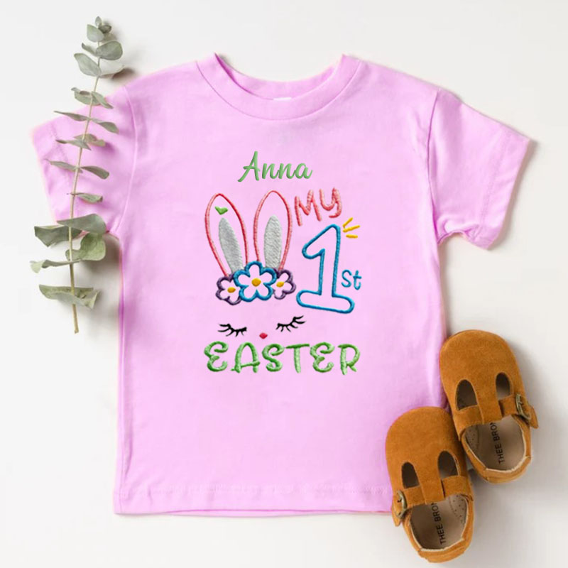 Personalized Custom Bunny Anglicanum Easter Gift Boy Girl Kid Shirt