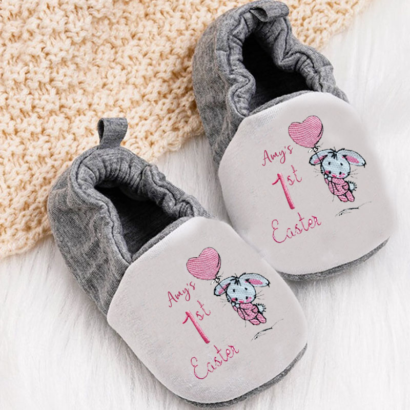 Personalized Custom Bunny Anglicanum Series For Toddler Baby Booties