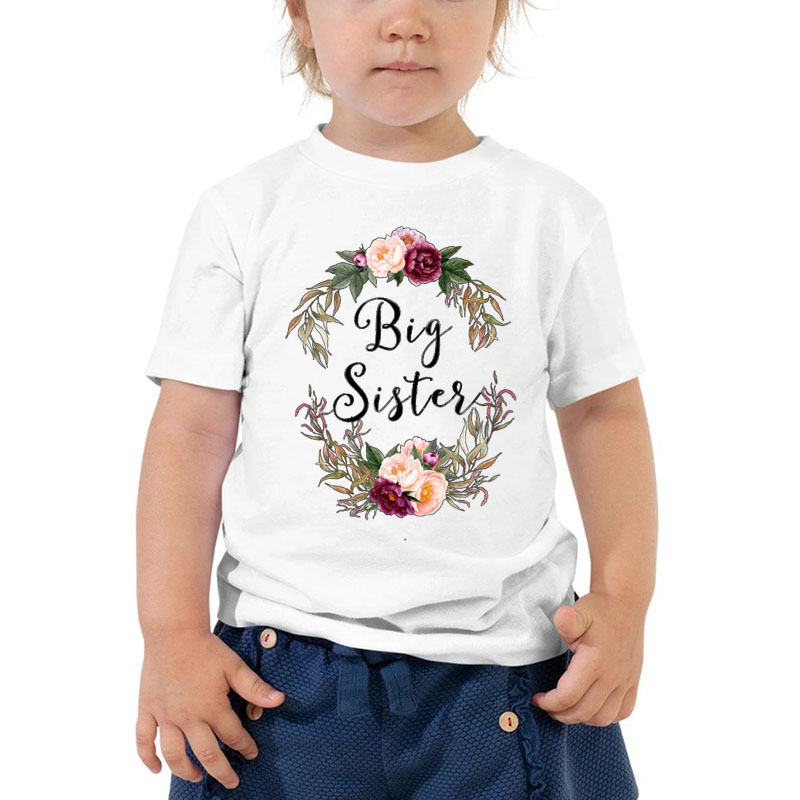 Wreath Big Sister&Lil Sister Matching Baby Onesie&Kids Shirt