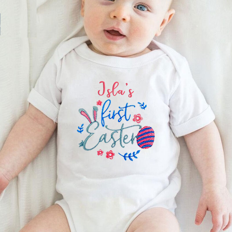 Personalized Custom Bunny Anglicanum Baby Onesie,Easter Gift