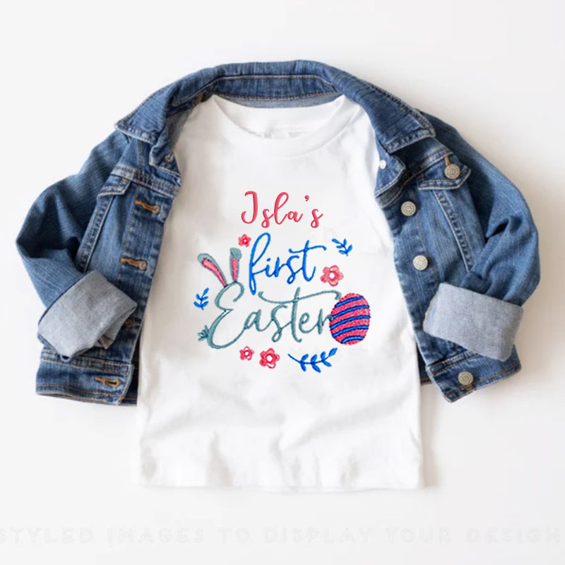 Personalized Custom Bunny Anglicanum Easter Gift Boy Girl Kid Shirt