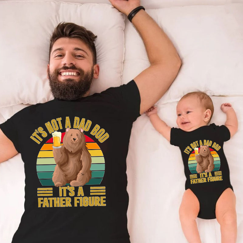 [Adult Tee]Father's day Bear Saying Dad Matching Shirt