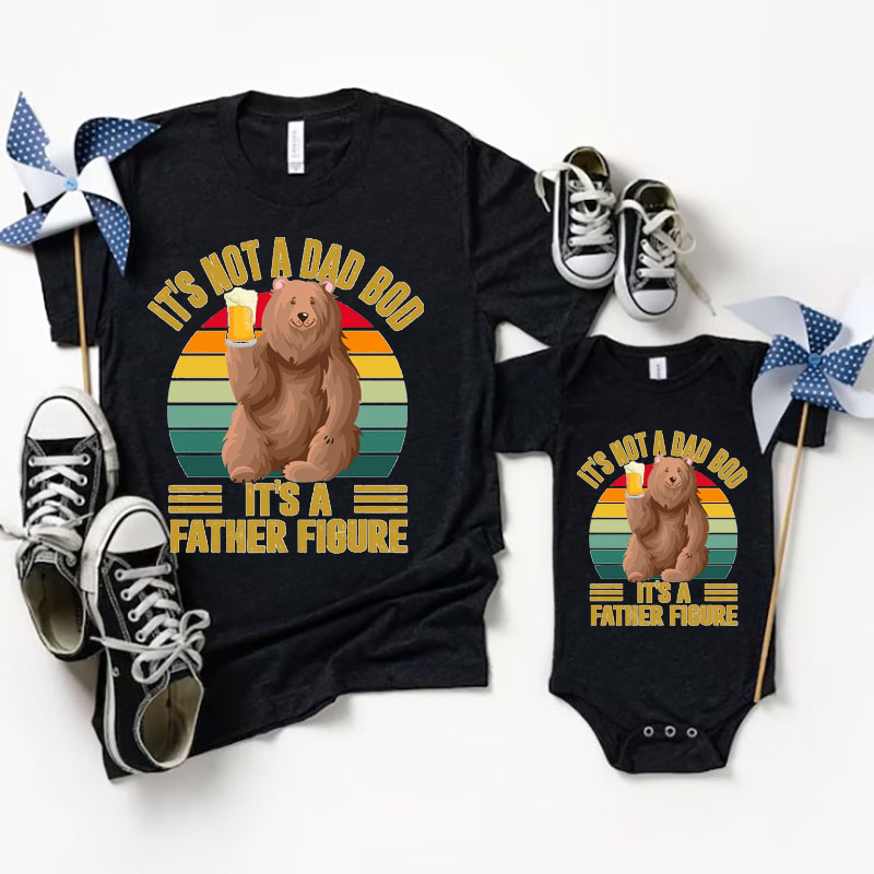 [Baby Bodysuit]Father's day Mini Bear Saying Dad Matching Bodysuit