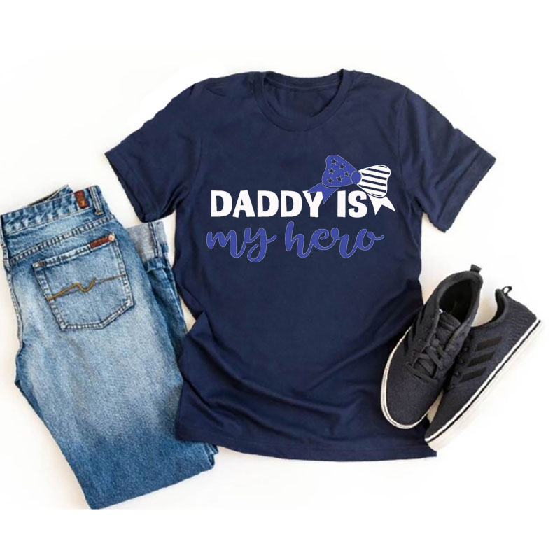 [Adult Tee]Father's day "Daddy Is My Hero" Matching Shirt