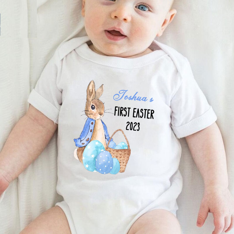 Personalized Custom First Easter Rabbit Eggs Onesie,Easter Gift