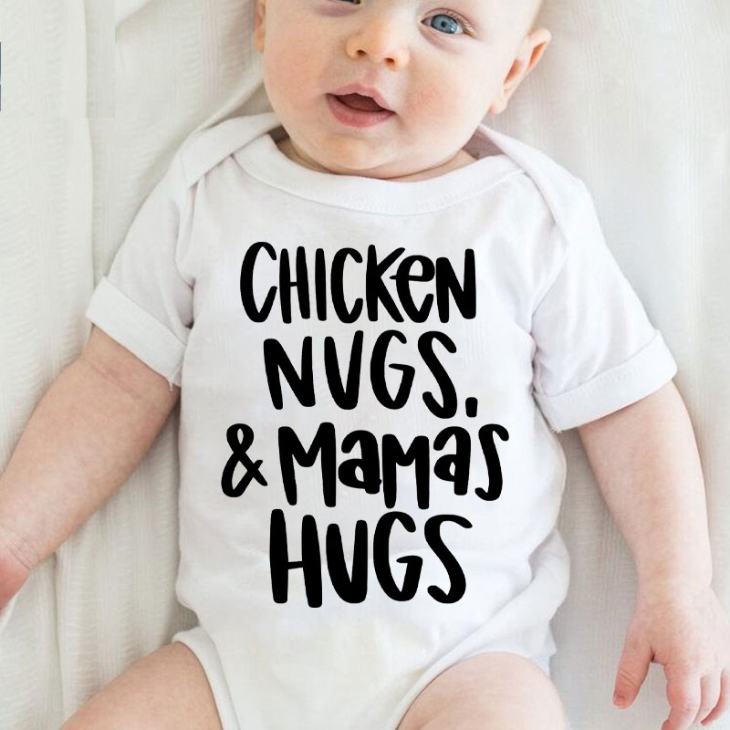 Chicken Nugs & Mama's Hugs Cute Boy Girl Baby Onesie