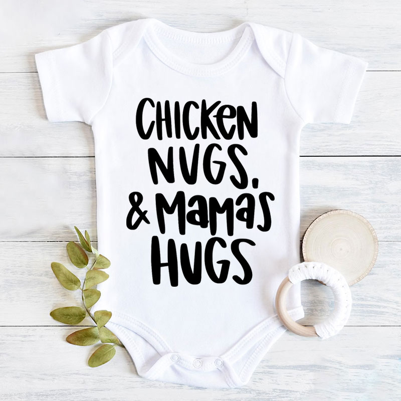 Chicken Nugs & Mama's Hugs Cute Boy Girl Baby Onesie