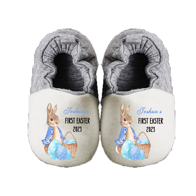 Personalized Custom First Easter Rabbit Eggs Baby Booties
