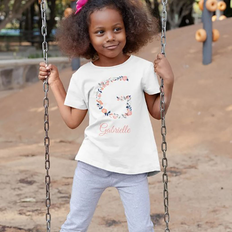 Personalized Baby Girl Flowers Baby Onesie And Kids Shirt