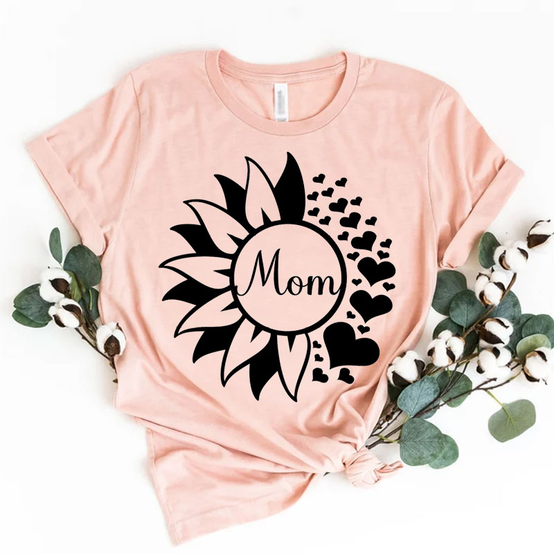 [Adult Tee]Happy Mother's Day Sunflower Mama Matching Shirt
