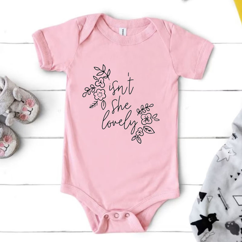 Wildflower Baby Blessing"Isn't She Lovely" Baby Girl Onesie